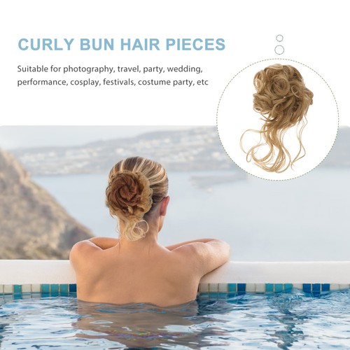 2 Stück Haargummi Messy Dutt Haarteil Hochtemperatur Seide Haardutt Extensions - Bild 11 von 11