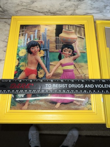 Disney Jungle Book Mowgli & Shanti Kaa Shere Khan 3D Lenticular Vtg Framed Lot 3 - Picture 10 of 10