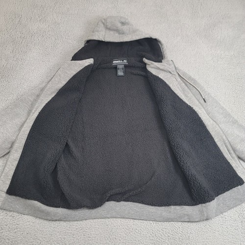 New O'Neill Hoodie Men's XL Gray Sherpa Lined Full-Zip Hooded Fleece - Picture 18 of 20
