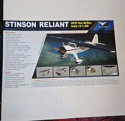 Phoenix Model Stinson Reliant 30-35cc Gas/EP ARF 68.8 PMMA1835 Airplanes ARF - Picture 3 of 5