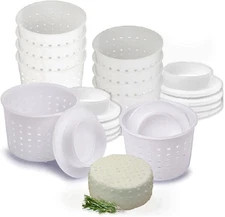 10 pcs Small Cheese Mold for Cheese Making with a Follower 1/3 QT - Cheddar C...