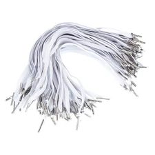 100 Pcs 10 Inch Elastic Barbed Cord 6 mm Loop Stretch Flat String White