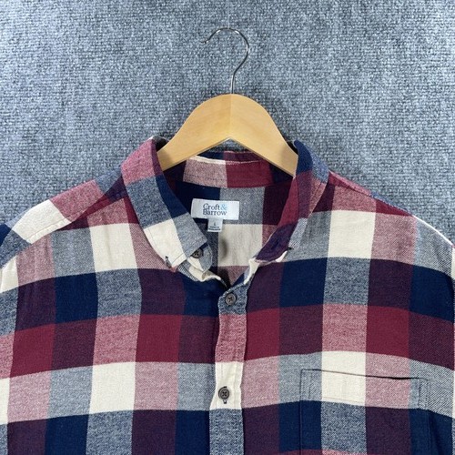 Croft & Barrow Flanellhemd Herren L rot blau kariert Tasche Komfort Freizeit #AB883 - Bild 3 von 8