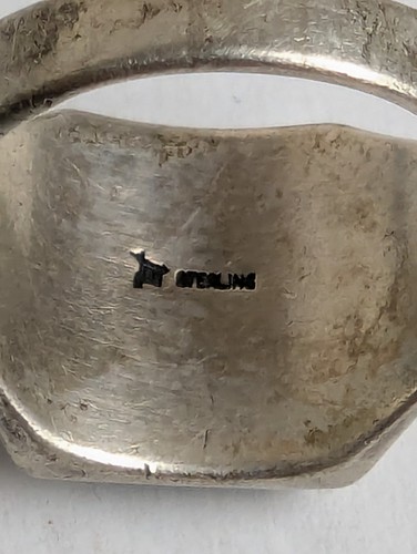 Vtg 1940s Bell Trading Post Sterling Silver Turquoise Ring Harvey Era Sz 11.5 - Picture 4 of 8