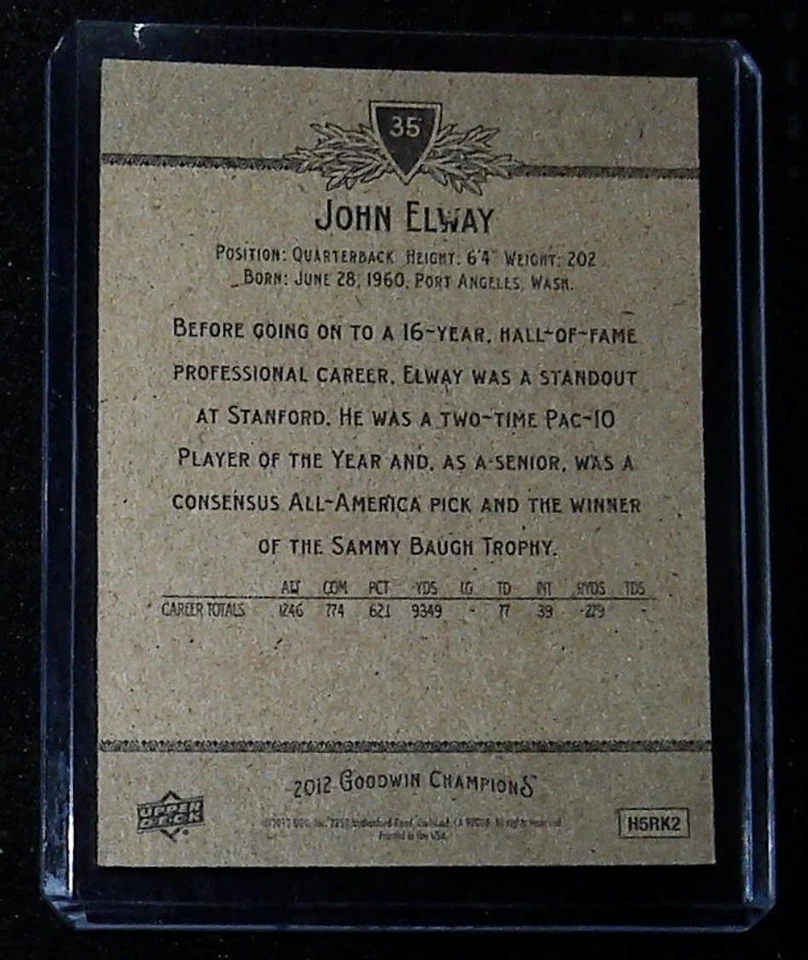 2012 Upper Deck Goodwin Champions #35 John Elway - Image 2 of 2
