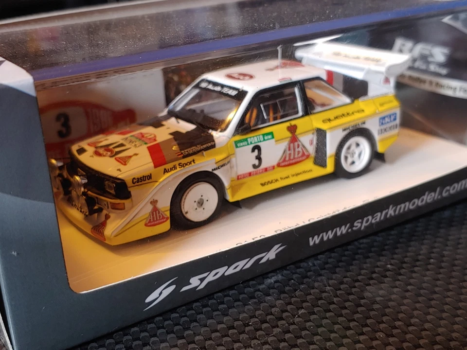 1x Spark Model  Rfs027 AUDI QUATTRO S1 W.Rohrl Rally Portugal 1986 - 1:43 Rare - Immagine 2 di 4