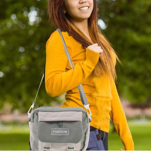 1Pz Borsa a Tracolla in Tela Multifunzione Storage Pouch Moda Messenger Bag - Foto 2 di 12