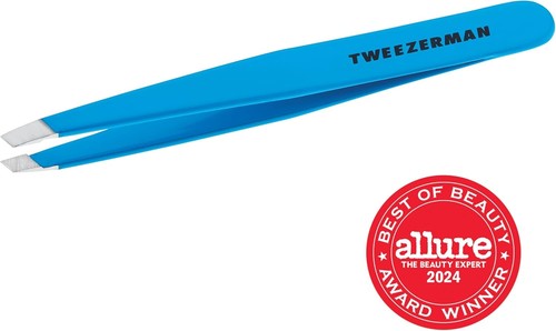 Pinza inclinada duradera de acero inoxidable - precisión joya azul para cejas perfectas - Imagen 5 de 11