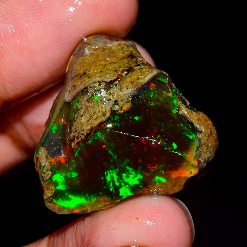 Opal Rough, Ethiopian Opal Raw, Loose Gemstone Oil Opal Rough Wt 29.50, 23X22X12 - Picture 2 of 4
