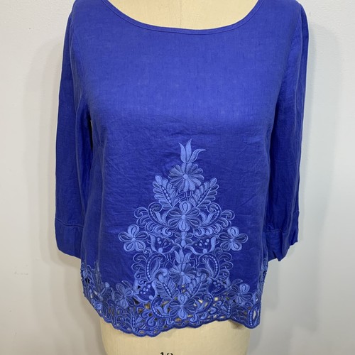 J Crew Top Linen 4 - Picture 3 of 10