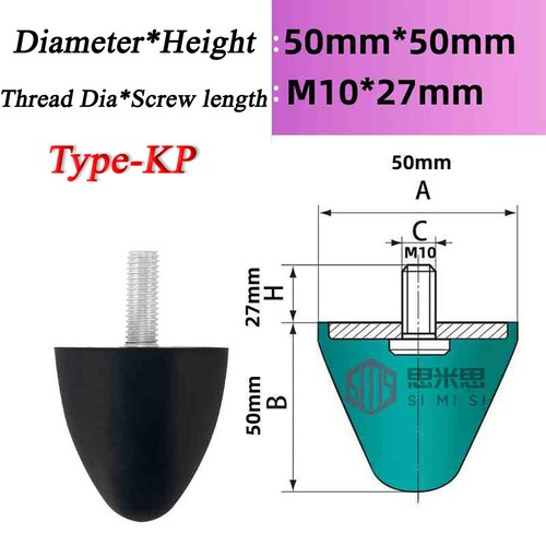 M6-M16 Male Thread Rubber Buffer Mount Anti Vibration Bobbin Isolator Damper VP - Picture 20 of 24