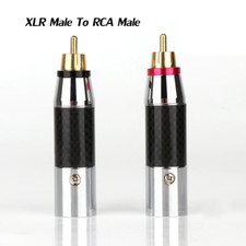 Audio RCA Male to XLR Male Female Adapter Carbon Fiber Rhodium Plated Connector
