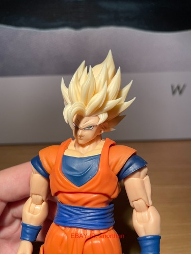 Accesorios esculpidos de cabeza de cabello Super Saiyan SSJ2 personalizados para figura de Son Goku 1/12 - Imagen 4 de 8