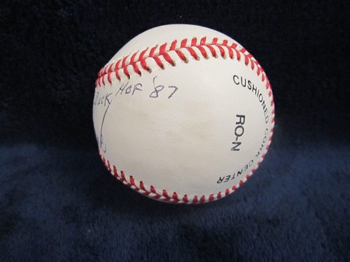 Baseball Jack Buck (morto nel 2002) & Lou Brock autografato ONL (bianco) - completo JSA LOA - Foto 3 di 11