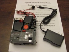 Copper Penny & Silver coin Sorter REPLACEMENT sort module and Power Adapter