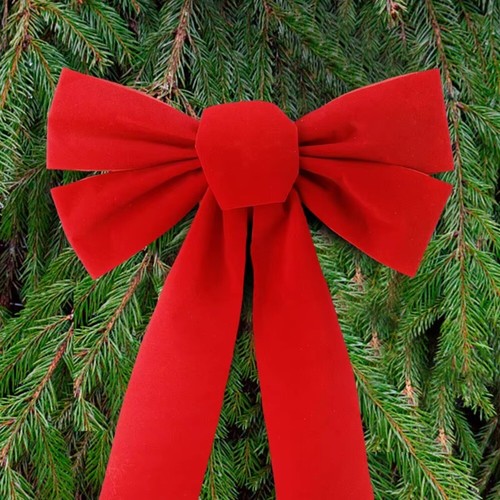 Large Size Christmas Tree Bow with Tie Wreath Bow Red Velvet Bow New Year - Picture 11 of 12