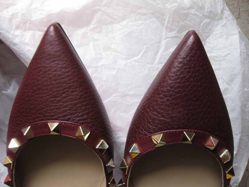 775 Valentino AUTH NIB Rockstud Bordeaux Grained Leather Leather Leather 38 Ballerinas 7c42ce 775 Valentino AUTH NIB Rockstud Bordeaux Grained Leather Leather Leather 38 Ballerinas 7c42ce