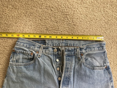 VINTAGE LEVIS 501 JEANS FADED BLUE 33x34 BUTTON FLY LATE 90s USA MADE WPL 423 D - Bild 7 von 20