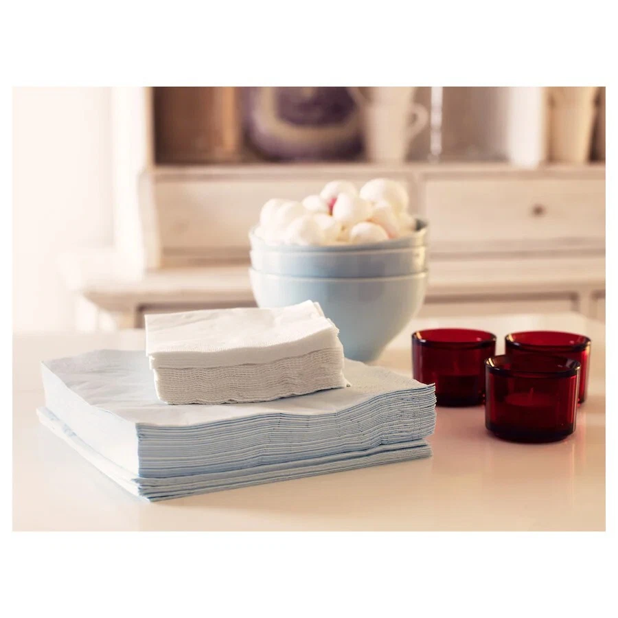 100 x Combinations White Paper Napkins for Catering Party 2 Ply 40 cm Large Pk30 - Image 3 of 4