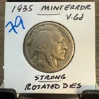 1935-P Buffalo Nickel With Full Dated VF Condition In Square Holder Mint Error