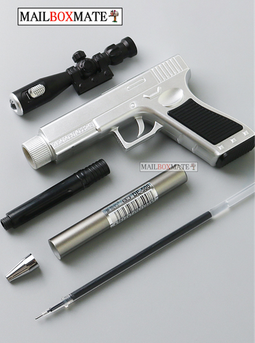 Novelty Gun Pen Plastic Rifle Shape Gel Pen With Light Kids Gift Toys Stationary - Picture 3 of 8