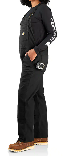 NEU Carhartt OR6001-W Rugged Flex Canvas Bib schwarz Latzhose Damen XL 16-18 - Bild 2 von 10
