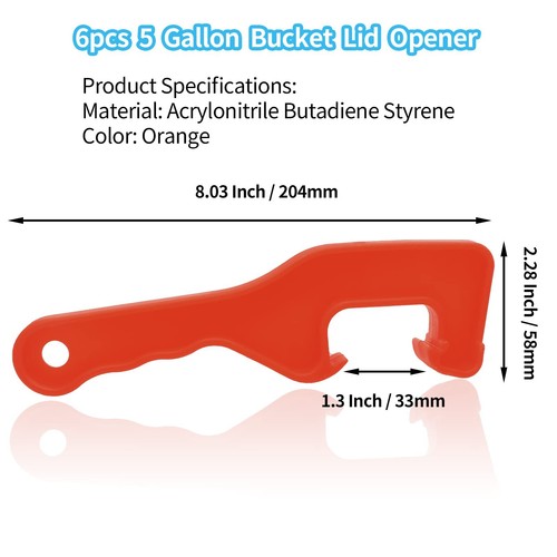 6pcs 5 Gallon Bucket Lid Opener Wrench Plastic Bucket Opener Tool Pail Lid Li... - Picture 2 of 7