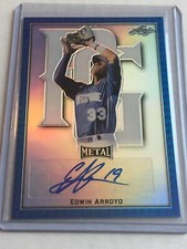 EDWIN ARROYO 2020 LEAF PERFECT GAME METAL BLUE AUTOGRAPH #25/30 MARINERS REDS