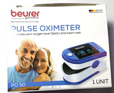 Beurer PO50 Fingertip Pulse Oximeter, Blood Oxygen Saturation Heart Rate Monitor