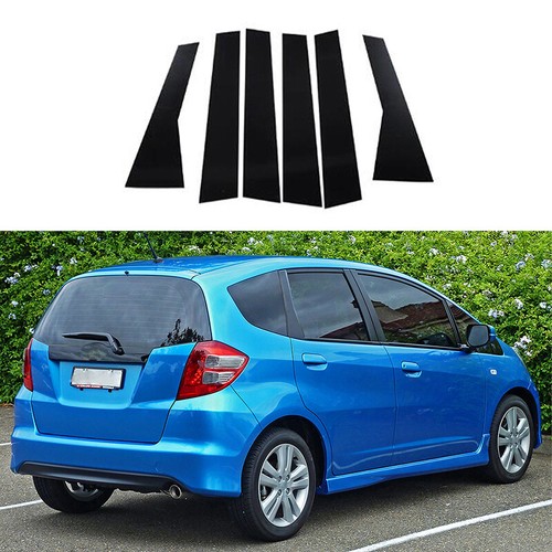 Cubierta de moldura de puerta de ventana postes de pilar negros 6 piezas para Honda Fit/Jazz 2008-2013 - Imagen 19 de 20