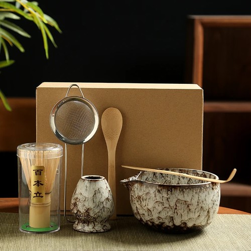 Japanese Tea Set Safe Bamboo Whisk Teaspoon Bowl for Tea Lovers Tea-Making Tools