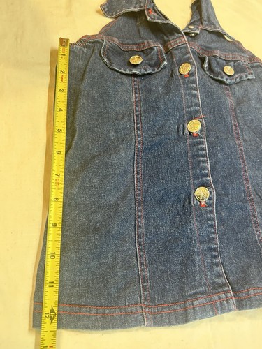 VTG Jean Sleeveless Denim Halter DARK BLUE Top Sz small youth/teen size 14 - Picture 6 of 11