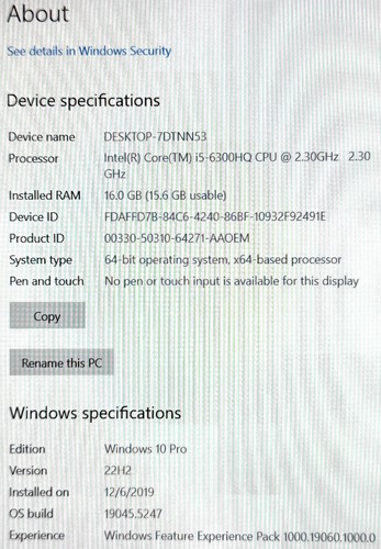 Dell XPS 15 9550 15.6" FHD 2.3GHz i5-6300HQ 16GB RAM 256GB SSD 2GB GTX 960M - Picture 13 of 19