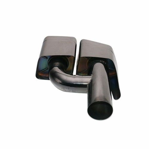 Black AMG Exhaust Double Slant Tailpipe H-type Tails Tip For MERCEDES BENZ E63 - Picture 5 of 10