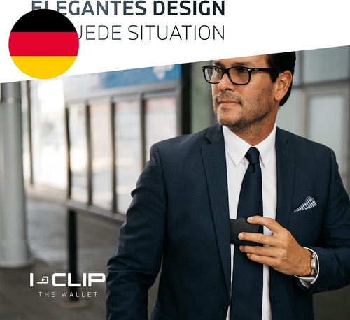 I-CLIP Original Mini Wallet Mit Geldklammer - Slim Wallet - Leder Geldbörse - Pr - Bild 6 von 12