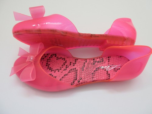 Lia Fuchsia Jelly Slip On With Bow LIS 4062FCH Style Shiny Various Sizes New - Picture 6 of 6