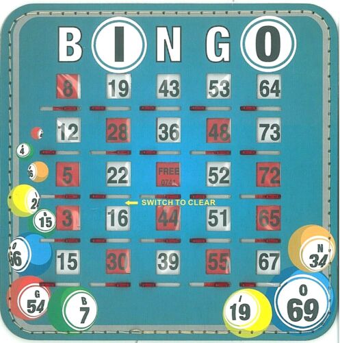 Bingo Shutter card board 1-75 Reusable Bingo Ticket for Bingo Machines Games 10 - Picture 3 of 4