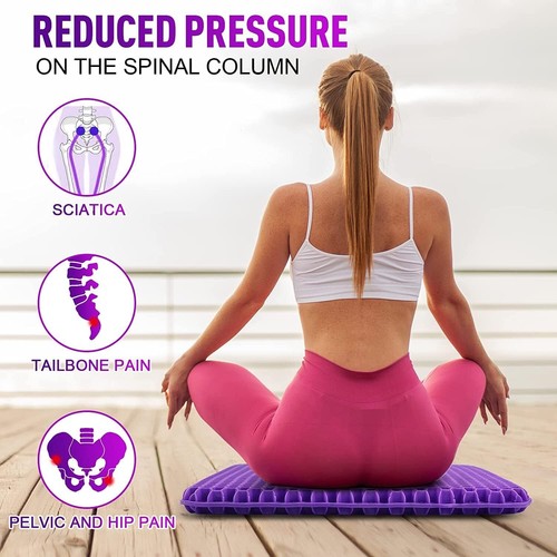 Gel Seat Cushion for Office Chair, Double Thick Royal Cushion for Long Sitting w - Picture 5 of 8
