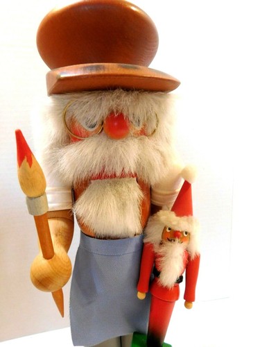 Holzkunst Christian Ulbricht Painter Nutcracker Handmade In West Germany 14” - Picture 4 of 10