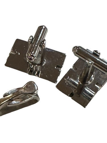 N Monogram Initial Letter Vintage HICKOK Cuff Links & Tie Bar Clip Man’s - Picture 5 of 7