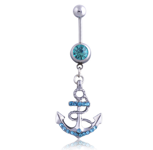 Belly Bars Navel Button Piercing Rings Crystal Body Jewellery Dangle Ring Silver - Picture 223 of 259
