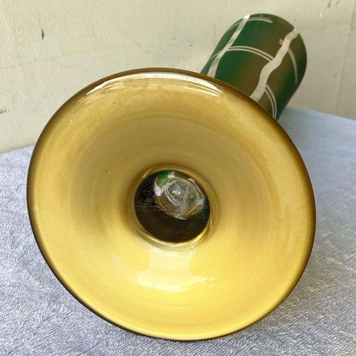 Vaso moderno in vetro verde e oro metà secolo - Foto 4 di 8