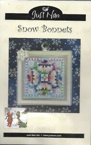 Just-Nan-SNOW-BONNETS-Whimzi-JN172-Kit-with-Chart-amp-Fabric-Christmas-Snowman