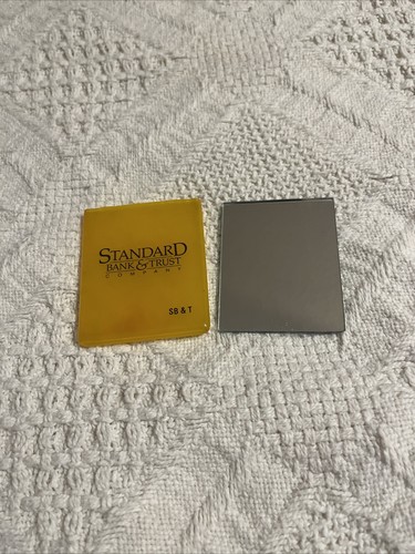 Standard Bank & Trust Hand Mirror Advertising SB&T Vintage - Picture 1 of 8