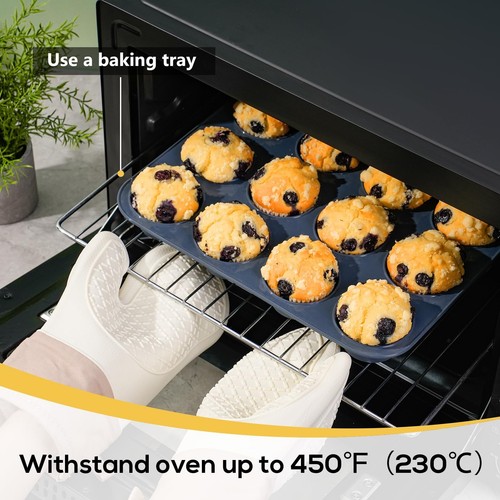 12 Cup Non-Stick Muffin Tin Cupcake Pans for Baking Brownies Cakes Quiche - Picture 6 of 9