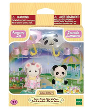 New Calico Critters Nursery Friends Rainy Day Duo Panda  Marshmallow Mouse Set