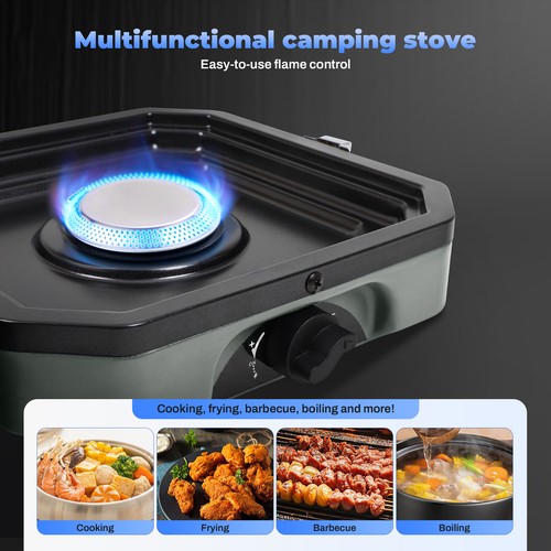 2 Burner Camping Stove with Carrying Bag, Portable Folding Gas Stove for Camping - Picture 6 of 7