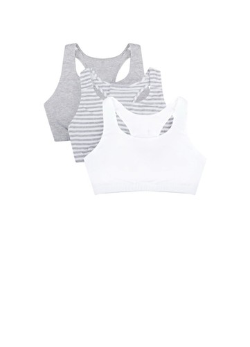 Racerback Bra 3 Pack Comfort 34 Smoothing Grey White NWT Full Cover Tank Style - Picture 4 of 8