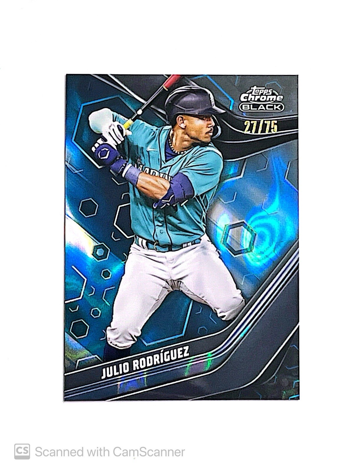 2023 Topps Chrome Black #59 Julio Rodriguez Blue Refractor /75 Mariners