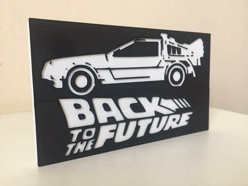 Back to the Future Car Text Logo Movie BTTF Display Ornamental Collectible Retro - Picture 2 of 2